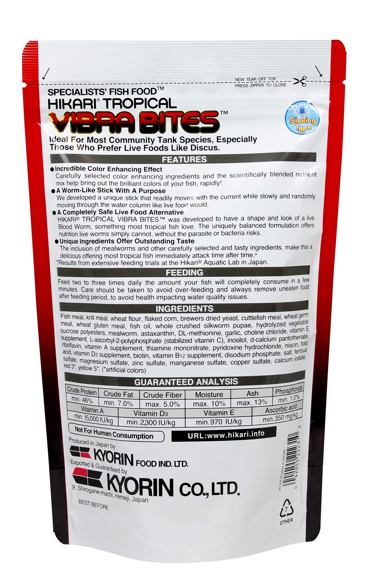 Cám HIKARI TROPICAL VIBRA BITES JAPAN 280G Mỹ Đình Aquarium